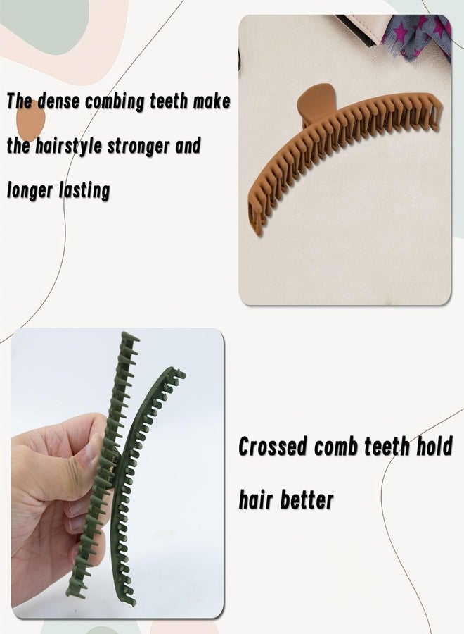 Koceci 12 Pcs Hold Everything Hair Claw Clips, 4.7 Inch and 2.5 Inch Claw Clips Set for Thick ，Thin ，Straight and Curly Hair, Strong Clip Non-Slip 6 Colors Double Row Teeth Hair Claw Clips (colorful) - Image 4
